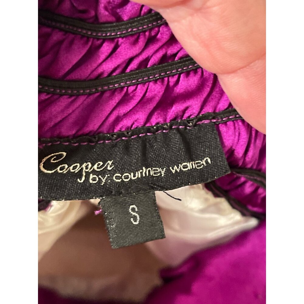 Cooper By Courtney Warren Purple Strapless Dress With Floral Pattern Size S - Picture 3 of 3